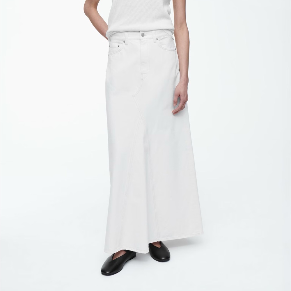 COS white cotton denim skirt sz 14